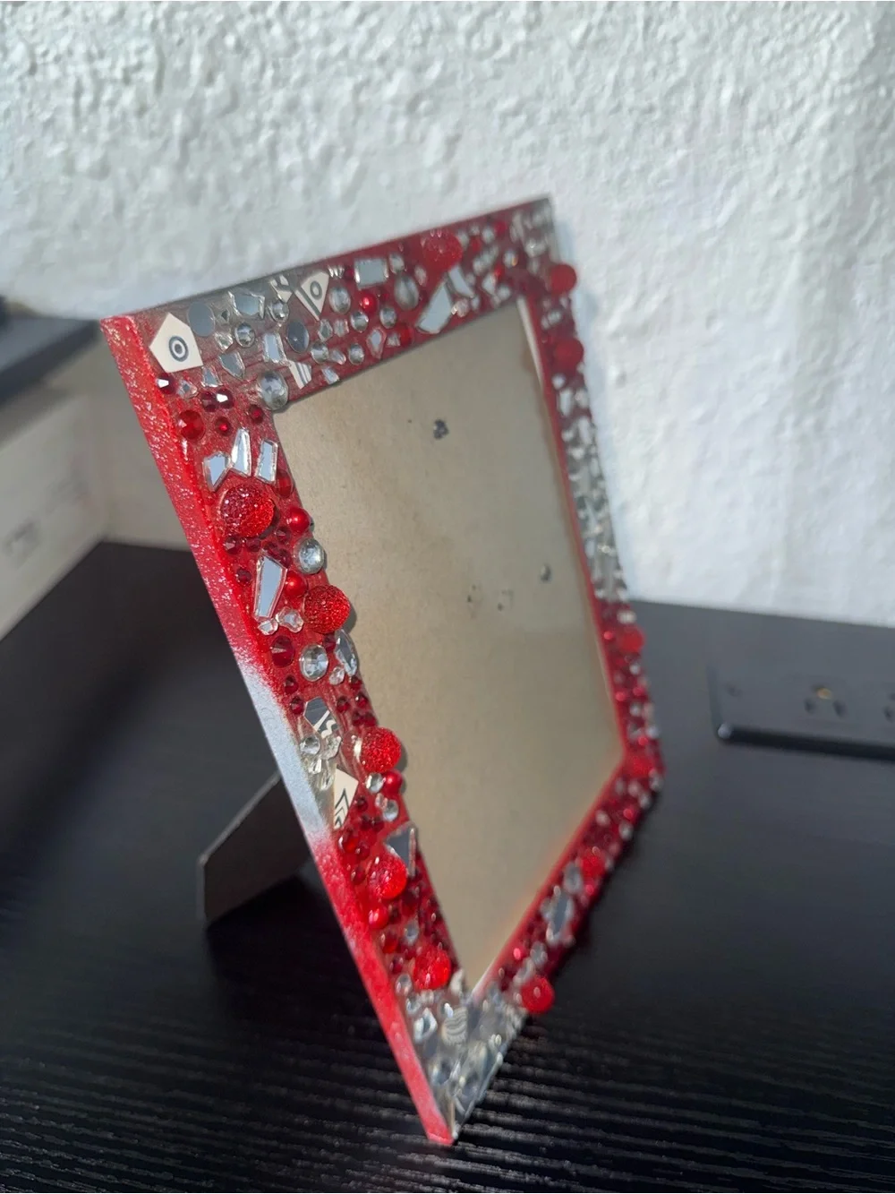 Red Mosaic Beaded Photo Frame